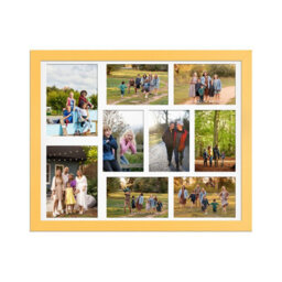 AK Frames 20X16 Mustard Yellow Modern Multi Photo Frame With White Mount - Holds 9 Apertures (2X) 7X5, (7X) 6X4 Photos - thumbnail 1