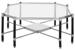 Orsina Allessi Silver Metal Coffee Table With Black Legs