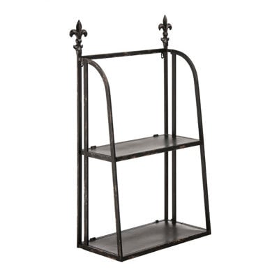 Premier Housewares Interiors By Premier 2 Tier Black Metal Wall Mountable Shelf Unit