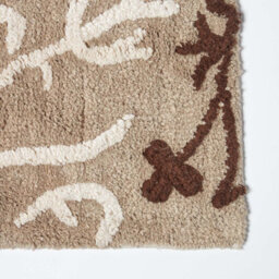 Homescapes Beige Damask Cotton Bath Mat - thumbnail 2
