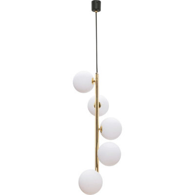 Luminosa Lighting Luminosa Ali Globe Pendant Ceiling Light, Black, Gold, 5X G9