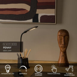 Lucide Penny - Desk Lamp - Led Dim. - 1X4,7W 3000K - Black - thumbnail 2