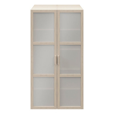 GoodHome Atomia Freestanding Oak Effect Particle Board Mirrored Wardrobe (H)1875mm (W)1000mm (D)580mm - image 1