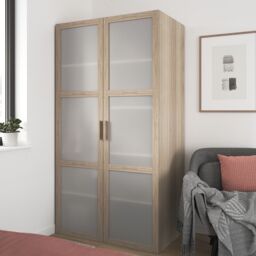 GoodHome Atomia Freestanding Oak Effect Particle Board Mirrored Wardrobe (H)1875mm (W)1000mm (D)580mm - thumbnail 4