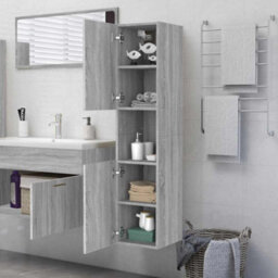 Vidaxl Bathroom Cabinet Grey Sonoma 30X30X130 Cm Engineered Wood - thumbnail 4