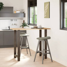 Berkfield Bar Table Legs Natural Steel 2 Pcs 60X(110-111) Cm Steel - thumbnail 2