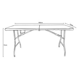 Astano Plastic White Foldable 6 Seater Rectangular Dining Table - thumbnail 9