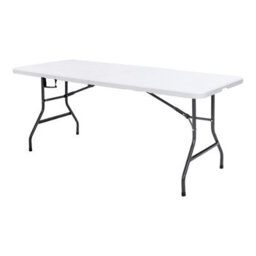 Astano Plastic White Foldable 6 Seater Rectangular Dining Table - thumbnail 1