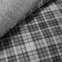 Catherine Lansfield Cosy Sherpa Check Super King Duvet Cover Set With Pillowcases Grey - thumbnail 4
