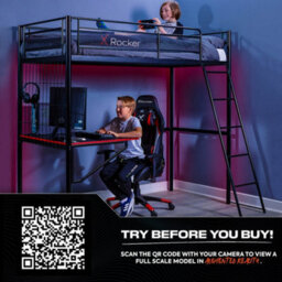X Rocker Icarus Xl High Sleeper Gaming Bunk Bed With Desk And Mattress - Black - thumbnail 7
