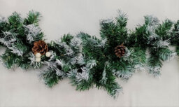 Premier Decorations Limited 2 X Artificial Christmas Garland Snow Tipped White Berry And Pine Cone Green Garland 2.7M - thumbnail 7