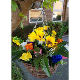 Artificial Hanging Basket Flowers Plants Rose Grass Ivy Leaf Fern Foliage Garden - 1 Basket Display - thumbnail 6