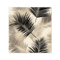 Warren Reed Designer Black And White Tropical Palm Leaves Premium Glass Kitchen Splashback W900mm X H750mm - thumbnail 2