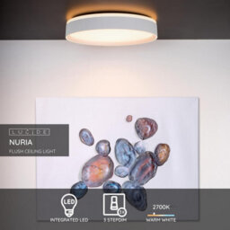 Lucide Nuria Modern Flush Ceiling Light 40Cm - Led Dim. - 1X24W 2700K - 3 Stepdim - White - thumbnail 3