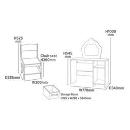 Liberty House Toys Kid's White & Pink Dressing Table And Chair Set - thumbnail 7