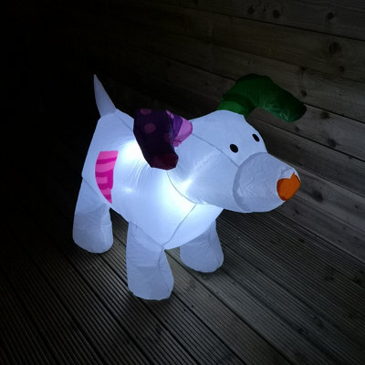 Samuel Alexander 85Cm Light Up The Snowman And The Snowdog Christmas Inflatable Decoration With White Leds - image 1
