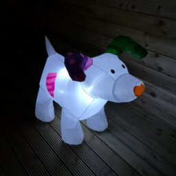 Samuel Alexander 85Cm Light Up The Snowman And The Snowdog Christmas Inflatable Decoration With White Leds - thumbnail 1