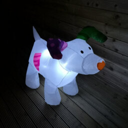 Samuel Alexander 85Cm Light Up The Snowman And The Snowdog Christmas Inflatable Decoration With White Leds - thumbnail 8