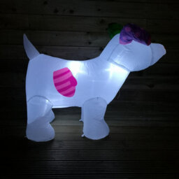 Samuel Alexander 85Cm Light Up The Snowman And The Snowdog Christmas Inflatable Decoration With White Leds - thumbnail 9