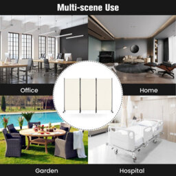 Costway 180Cm Freestanding Room Divider 3 Panel Rolling Privacy Screens For Indoor - thumbnail 6