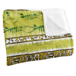 Jq Licensing Tiki Tropical Silky Patterned Soft Touch Blanket Yellow (One Size) - thumbnail 2