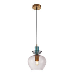 Luminosa Lighting Luminosa Fanda Dome Pendant Ceiling Light Gold With Pink, Glass Shade