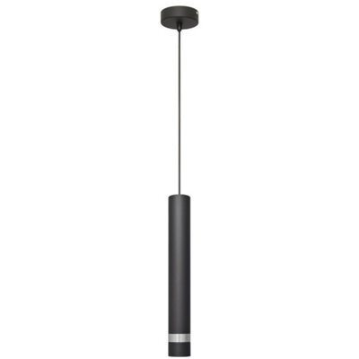 Luminosa Lighting Luminosa Tuba Slim Pendant Ceiling Light Black, Chrome 10Cm - image 1