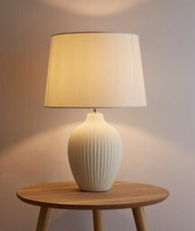 K Living Nora 51Cm Cream Ceramic Table Lamp With Matching Cream Shade Tall Table Lamp With Lampshade - thumbnail 2