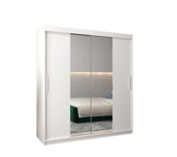 Arte Tokyo 01 Contemporary Mirrored 2 Sliding Door Wardrobe 9 Shelves 2 Rails White Matt (H)2000mm (W)1800mm (D)620mm - thumbnail 1
