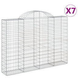 Berkfield Arched Gabion Baskets 7 Pcs 200X30X140/160 Cm Galvanised Iron - thumbnail 2
