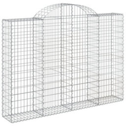 Berkfield Arched Gabion Baskets 7 Pcs 200X30X140/160 Cm Galvanised Iron - thumbnail 3