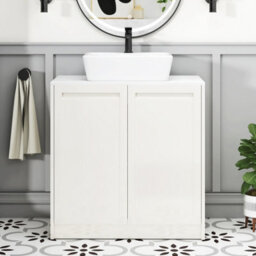 Royal Bathrooms Royal Bathroom Elmore 800mm Classic White Freestanding Countertop Bathroom Vanity Unit 2 Door With Cube Basin - thumbnail 4