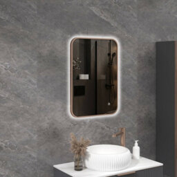Royal Bathrooms Luton 500 X 700mm Brushed Bronze Backlit Framed Led Illuminated Bathroom Mirror With Touch Sensor & Anti-Fog - thumbnail 4