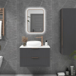 Royal Bathrooms Luton 500 X 700mm Brushed Bronze Backlit Framed Led Illuminated Bathroom Mirror With Touch Sensor & Anti-Fog - thumbnail 3