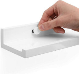 Songmics Floating Shelves Set Of 2, Wall Shelves Ledge, For Frames And Books, Room, Hallway, Kitchen, Office, White - thumbnail 5