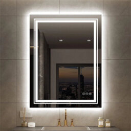 Luvodi 600X800mm Led Bathroom Mirror Front Light And Backlit Vanity Mirror Anti-Fog Wall Mounted - thumbnail 1