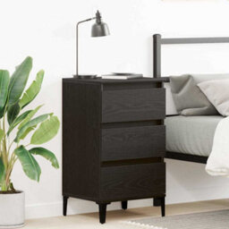 Berkfield Bedside Cabinet Black Oak 40X35X70 Cm Engineered Wood