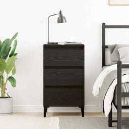 Berkfield Bedside Cabinet Black Oak 40X35X70 Cm Engineered Wood - thumbnail 4