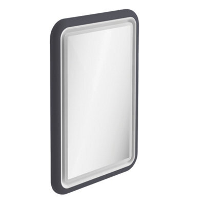 Plum&clay Sutton Blue Grey Border Led Illuminated Bathroom Mirror (W)550mm (H)800mm - image 1
