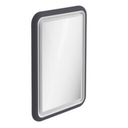 Plum&clay Sutton Blue Grey Border Led Illuminated Bathroom Mirror (W)550mm (H)800mm