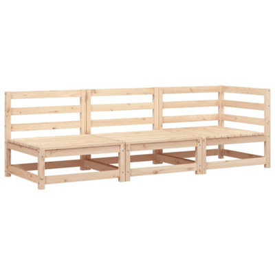 Berkfield Durable Garden Sofa 3-Seater Solid Wood Pine