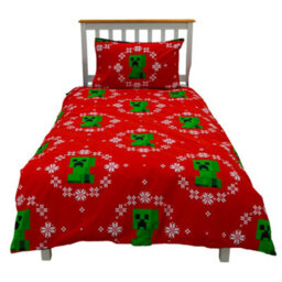 Minecraft Pixel Christmas Reversible Duvet Set Multicoloured (Single) - thumbnail 6