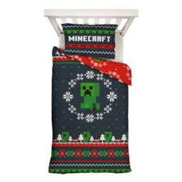 Minecraft Pixel Christmas Reversible Duvet Set Multicoloured (Single) - thumbnail 3