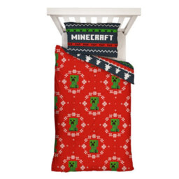 Minecraft Pixel Christmas Reversible Duvet Set Multicoloured (Single) - thumbnail 4