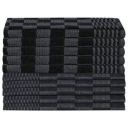 Berkfield 10 Piece Towel Set Black And Grey Cotton - thumbnail 3