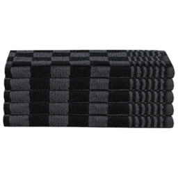 Berkfield 10 Piece Towel Set Black And Grey Cotton - thumbnail 6