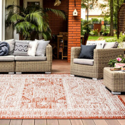 Homeart Outdoor Indoor Rug, Easy Clean, Uv Weather Resistant Rug For Patio, Gardenvintage Terra, Cream,120X170Cm - thumbnail 4