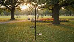4-Pole Garden Bird Feeding Station With Hanging Feeder, Seed Tray, And Water Bath - thumbnail 6