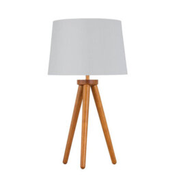 First Choice Lighting Voyage - Dark Oak Table Lamp Bedside Light With White & Silver Shade