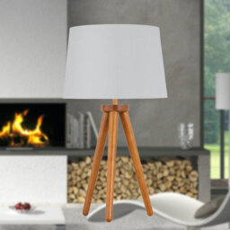 First Choice Lighting Voyage - Dark Oak Table Lamp Bedside Light With White & Silver Shade - thumbnail 4